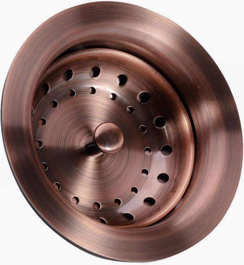 KONE 3-1/2 Inch Kitchen Sink Drain AC Assembly with Strainer Basket/Stopper, All Stainless Steel Antique Copper Durable and Rustproof - Image 4